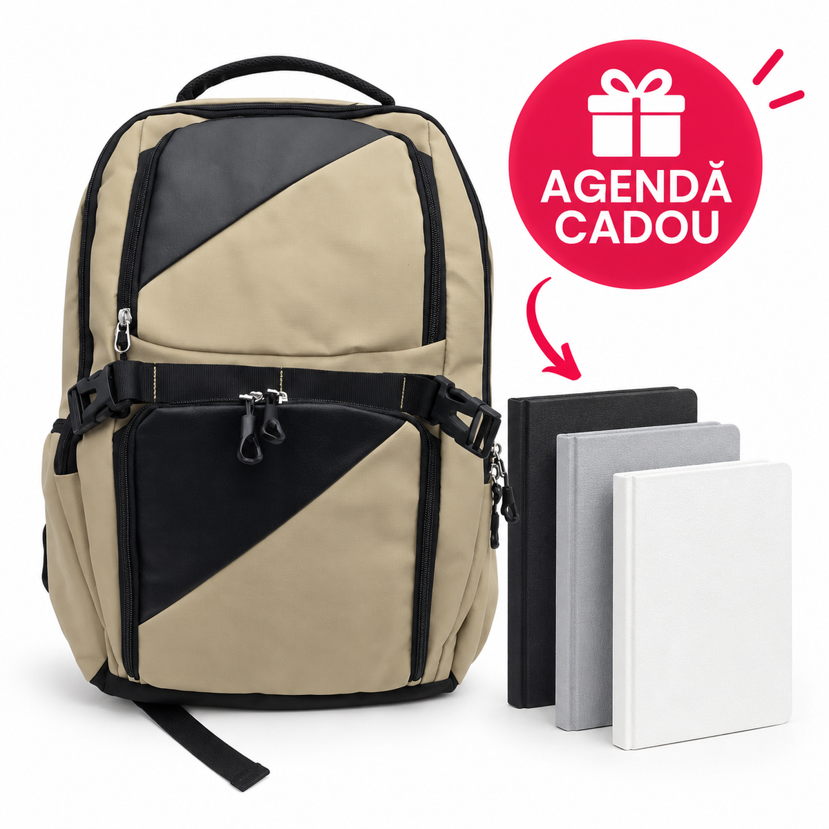 Rucsac multifuncțional + Agendă CADOU 🎁