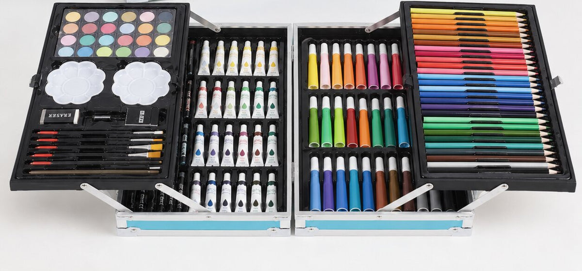 Set Creativ de Desen și Pictură pentru Copii - 145 Piese, în Valiză
